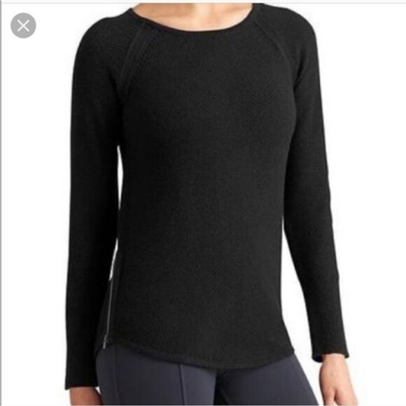 Athleta varsity side zip crew sweater pullover M - Picture 1 of 3